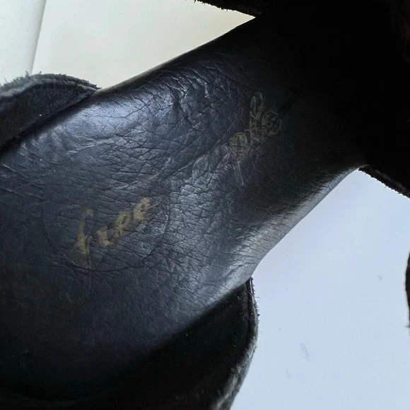 Free People Black Leather Mules with Brown Heels - Picture 4 of 15